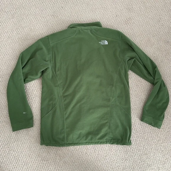 Green North Face Fill Zip Fleece - Picture 2 of 6